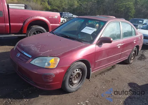 2002 Honda Civic Ex from USA, damaged, VIN 2HGES26782H556055